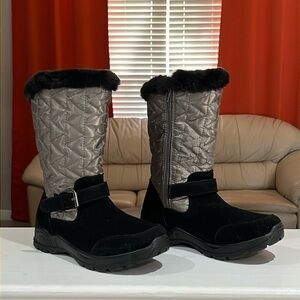 Easy Street Boulder Women’s 5 Leopard Black Gray Suede Waterproof Winter Boots